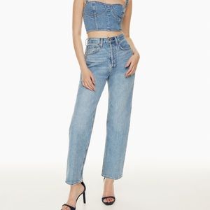 Aritzia Denim Forum Joni High Rise Loose Jeans Picture This Bleu